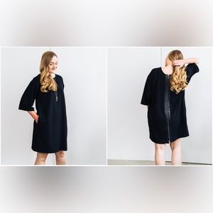 Encircled Retrograde Kimono Dress Black reversible